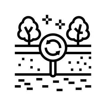 Edaphotop ecosystem line icon vector illustration Stock Illustration