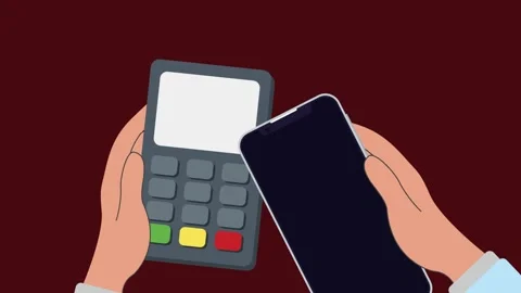 EDC payment machine and smartphone displaying transaction failed Stock Footage 311442705