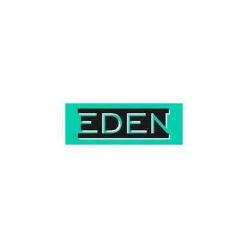 Eden Logo Design Template, Black, Green, Wordmark Logo Concept Illustrazione stock