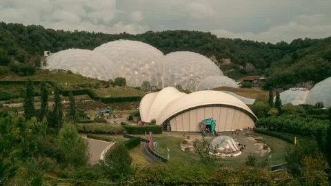 Eden Project Biomes Cornwall UK Stock Photos