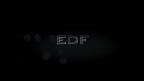 EDF 3D title word made with metal animation text on transparent black Stock Footage 255714515