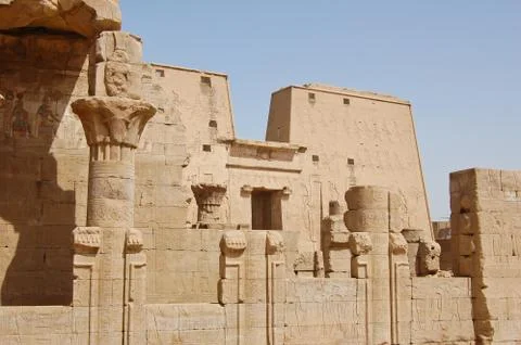 Edfu temple in egypt Stock Photos
