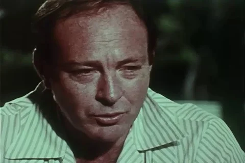 Edgar Mitchell talks about the space programme - 1978 Video stock 117669264