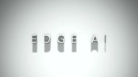 Edge AI 3D title animation with shadows on a white background Stock Footage 296702112