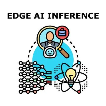 Edge ai inference processing data for business insights Stockillustratie