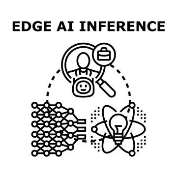 Edge ai inference processing data for business insights 库存插图