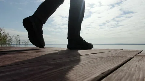 On the edge. Alone with myself. Stock Footage 162314440