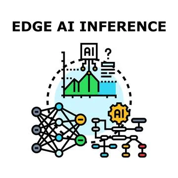 Edge artificial intelligence inference vector processing concept Stock Illustration