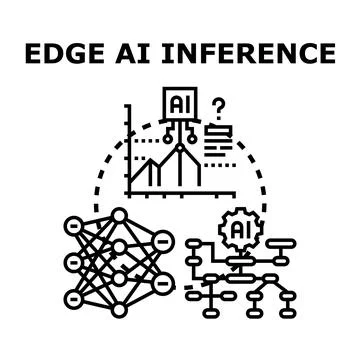Edge artificial intelligence inference vector processing concept Stock Illustration