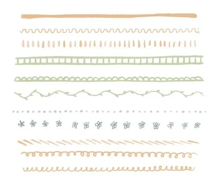 Edge border, stripe. scalloped border, frame, pattern isolated. Floral wate.. Stock Illustration