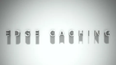 Edge caching 3D title animation white text on a white background Stock Footage 299373305