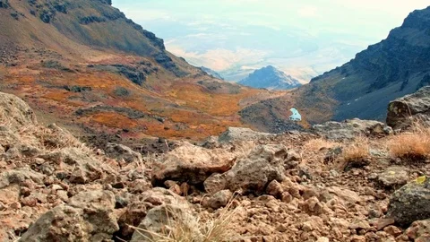 Edge of cliff macro silder Summit Steens Mountain Near Malhuer Wildlife Refuge 1 Stock-Footage 81661478