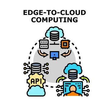 Edge to cloud computing network infrastructure concept Stock Illustration