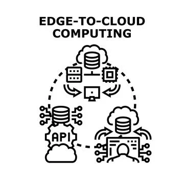 Edge to cloud computing network infrastructure concept Stock Illustration