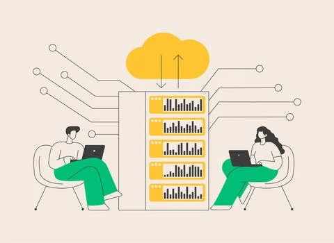 Edge computing abstract concept vector illustration. Illustrazione stock