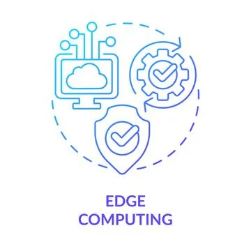 Edge computing blue gradient concept icon Stock Illustration