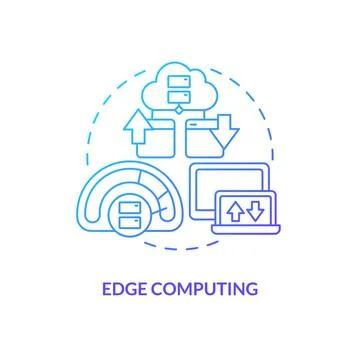 Edge computing blue gradient concept icon Stock Illustration