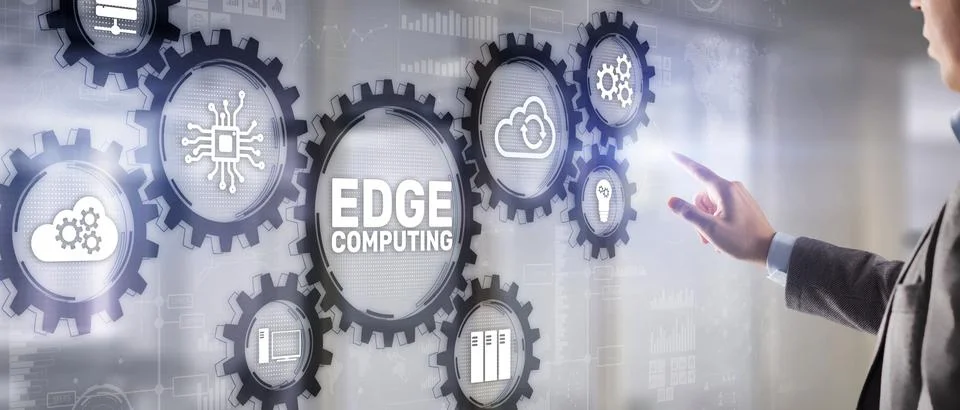 Edge Computing Business Technology concept on virtual screen Foto stock