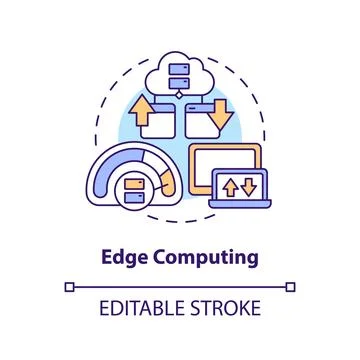 Edge computing concept icon Stock Illustration