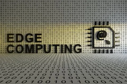 EDGE COMPUTING concept text sunlight 3D illustration Stock Illustration