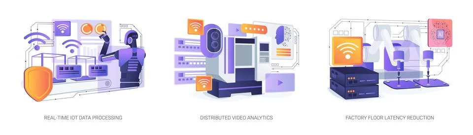 Edge Computing for Digital Era abstract concept vector illustrations. Stock Illustration