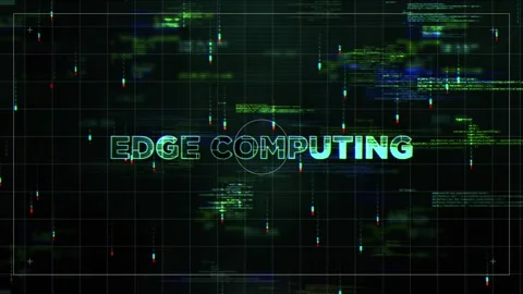 Edge Computing Glitch HUD Satelite Style Hologram Video Stock Footage 293961401