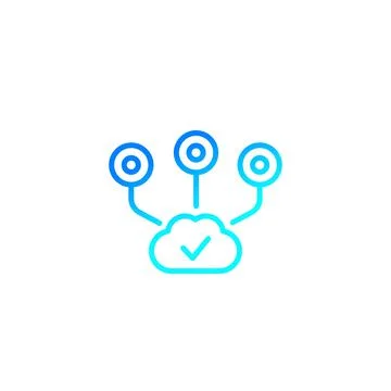 Edge Computing icon, line vector Stock Illustration