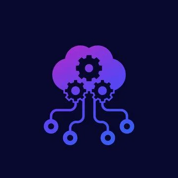 Edge computing icon for web, vector art Stock Illustration