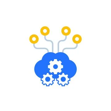 Edge computing icon for web, vector art Stock Illustration