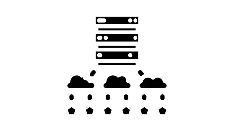 Edge computing industry 4 glyph icon animation Stock Footage 326735048