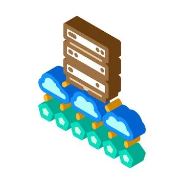 Edge computing industry 4 isometric icon vector illustration Stock Illustration