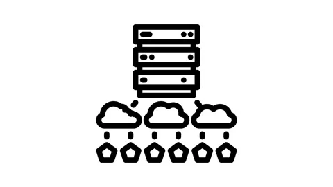 Edge computing industry 4 line icon animation Stock Footage 326751340