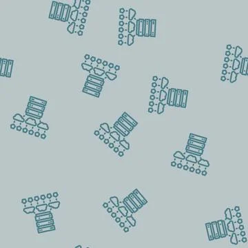 Edge computing industry 4 line vector seamless pattern Stock Illustration