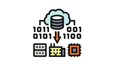 Edge computing industry color icon animation Stock Footage 326108043