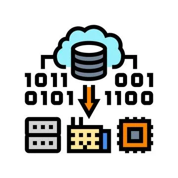 Edge computing industry color icon vector illustration Stock Illustration