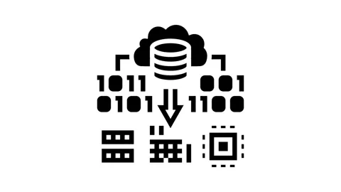 Edge computing industry glyph icon animation Stock Footage 326145340