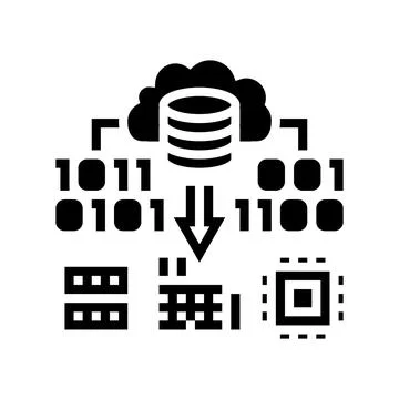 Edge computing industry glyph icon vector illustration Stockillustratie