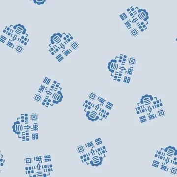 Edge computing industry glyph seamless pattern Illustrazione stock