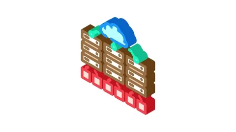 Edge computing industry industry 5 5 isometric icon animation 스톡 동영상 327280364