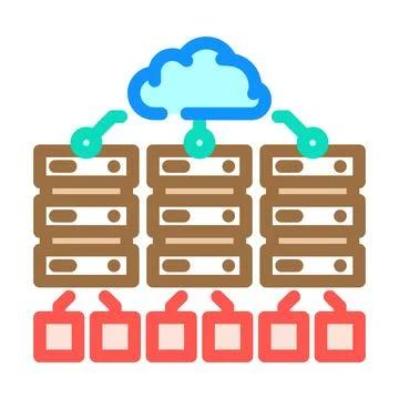 Edge computing industry industry 5 5 color icon vector illustration Stockillustratie