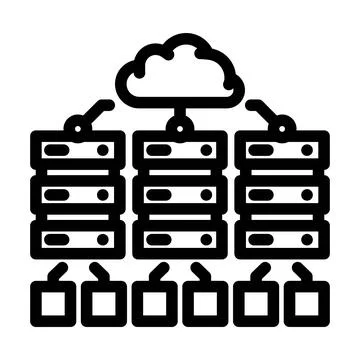 Edge computing industry industry 5 5 line icon vector illustration Stockillustratie