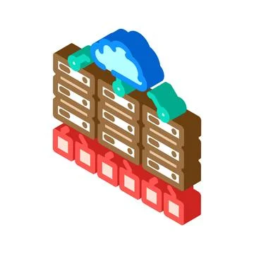 Edge computing industry industry 5 5 isometric icon vector illustration 库存插图