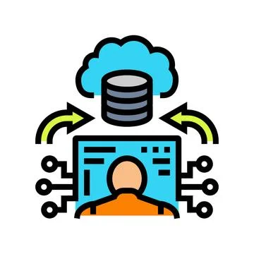 Edge computing industry industry 5 5 color icon vector illustration Stock Illustration