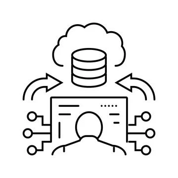 Edge computing industry industry 5 5 line icon vector illustration Stock Illustration