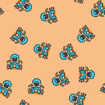 Edge computing industry industry 5 5 vector seamless pattern Stock Illustration