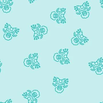 Edge computing industry industry 5 5 line seamless pattern Illustrazione stock