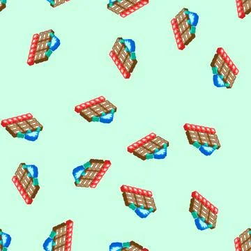 Edge computing industry industry 5 5 isometric icon seamless pattern Stock Illustration