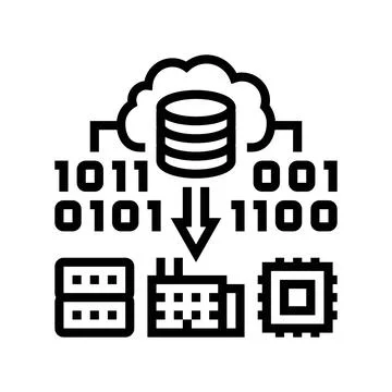 Edge computing industry line icon vector illustration Stockillustratie
