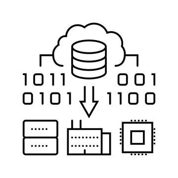 Edge computing industry line icon vector illustration Stockillustratie