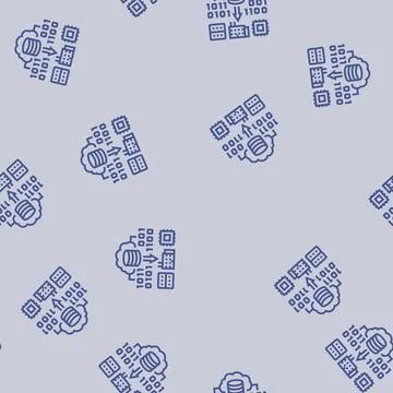 Edge computing industry line seamless pattern 스톡 일러스트